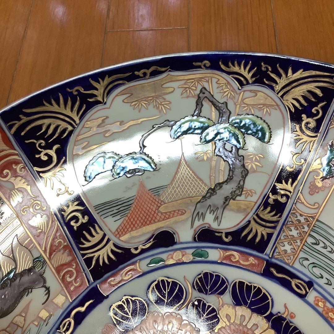 古伊万里　金欄色絵　夫婦水鳥紋　大皿　飾り皿　李朝・大聖寺・輪島塗好き