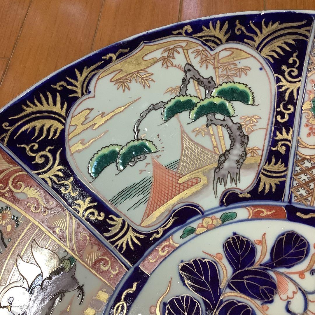 古伊万里　金欄色絵　夫婦水鳥紋　大皿　飾り皿　李朝・大聖寺・輪島塗好き