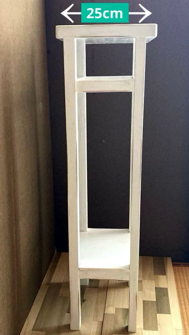 【ナツキ様商品】花台　飾り台　ハイスツール　シャビーシックホワイト　ハンドメイド