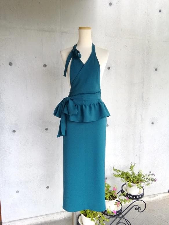 Mサイズ 1枚限定セールグリーン茶道お稽古用エプロン 116100-30