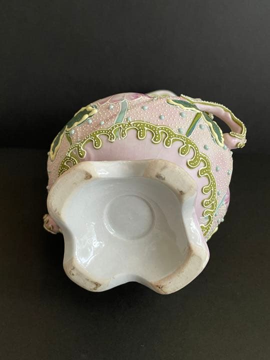 オールドノリタケ　盛り上げ花生