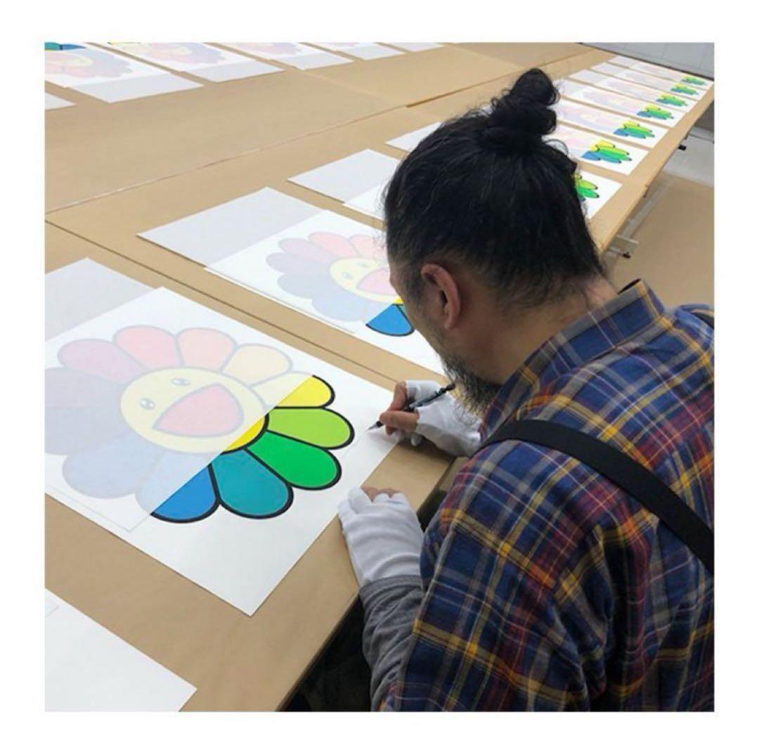 村上隆　「レインボーお花にっこりね！」版画【100部限定サイン入り】