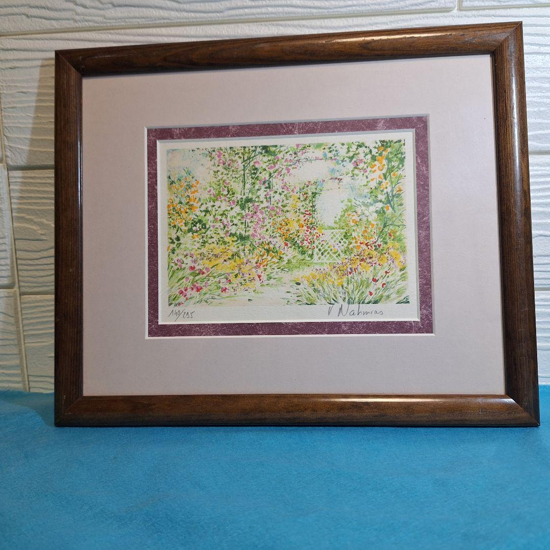 【限定版画】ヴィルジニー・ナミアス シルクスクリーン「庭園の調べ」額装済み