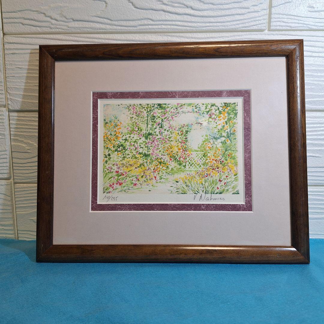 【限定版画】ヴィルジニー・ナミアス シルクスクリーン「庭園の調べ」額装済み