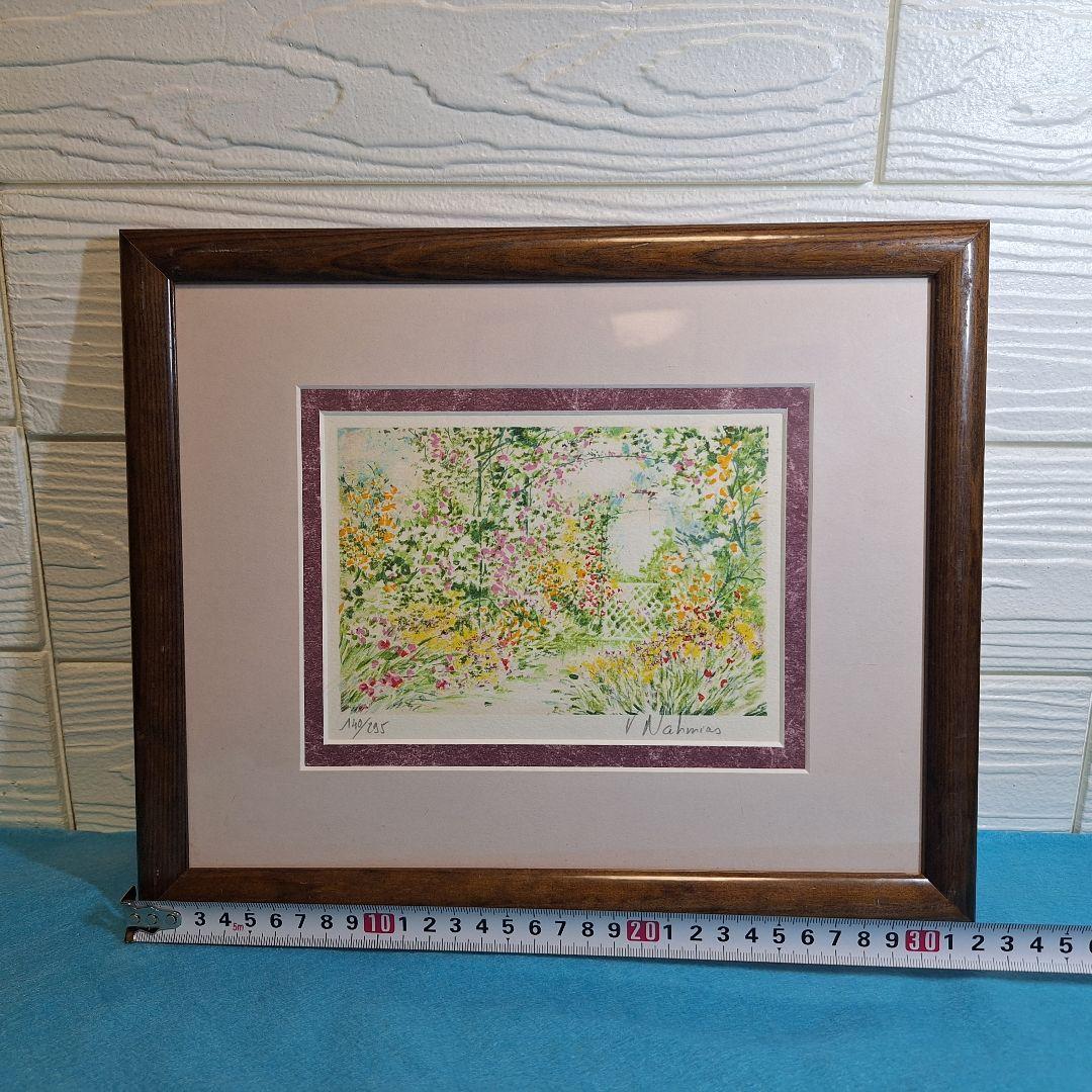 【限定版画】ヴィルジニー・ナミアス シルクスクリーン「庭園の調べ」額装済み