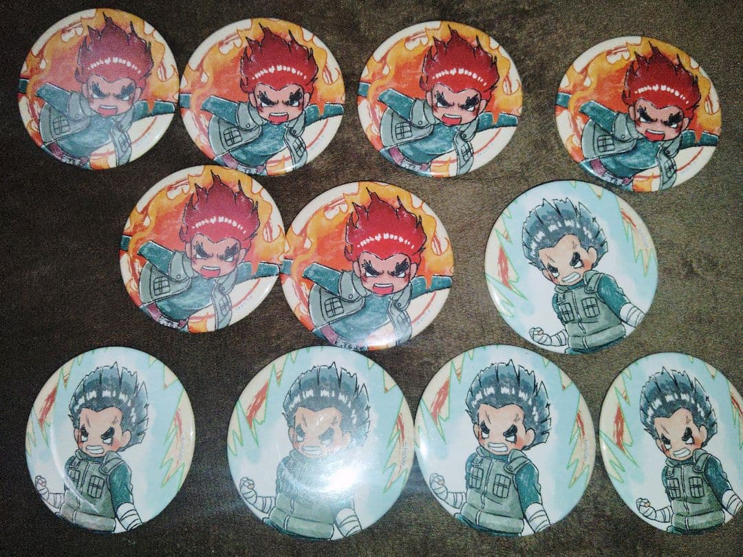 NARUTO グラフアート 缶バッジ マイト・ガイ ロック・リー