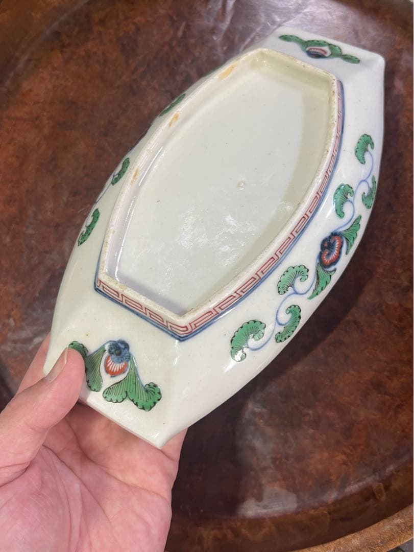 古伊万里　色絵　長皿　上手　享保　元禄　花唐草　唐草　柿右衛門　鍋島　吉祥