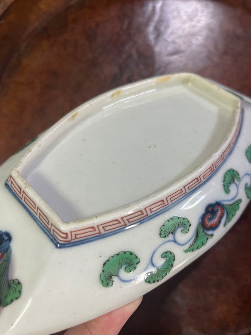 古伊万里　色絵　長皿　上手　享保　元禄　花唐草　唐草　柿右衛門　鍋島　吉祥