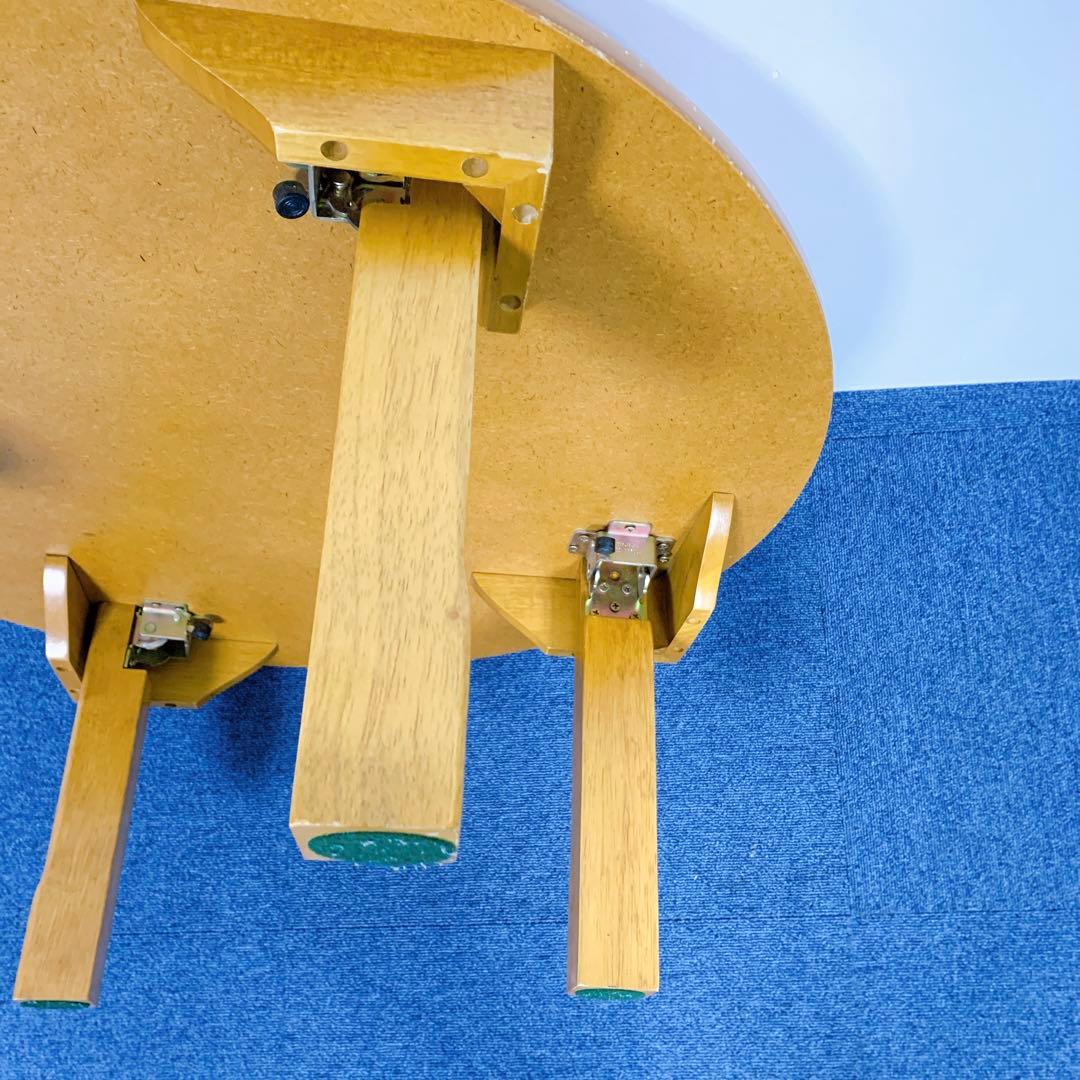 昭和レトロ　和家具　折りたたみ式ヴィンテージ丸ちゃぶ台　円卓　丸座卓　丸テーブル