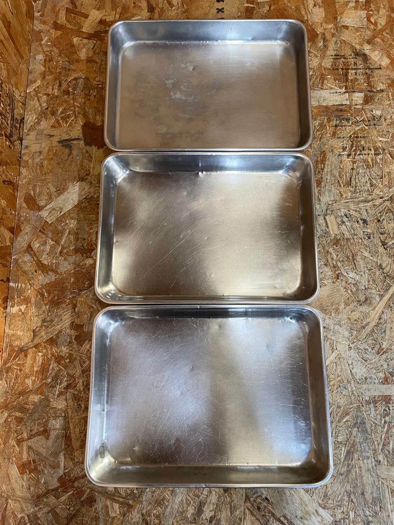 C(7750) ステンレス 角バット 3個 18-8 キッチンバット 業務用
