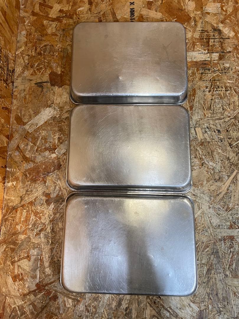 C(7750) ステンレス 角バット 3個 18-8 キッチンバット 業務用