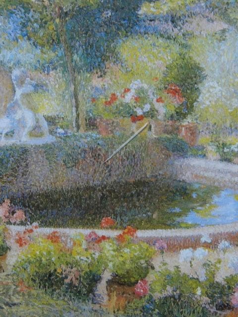 アンリ・マルタン、「花と泉水」、希少な画集より、 新品高級額装付、巨匠