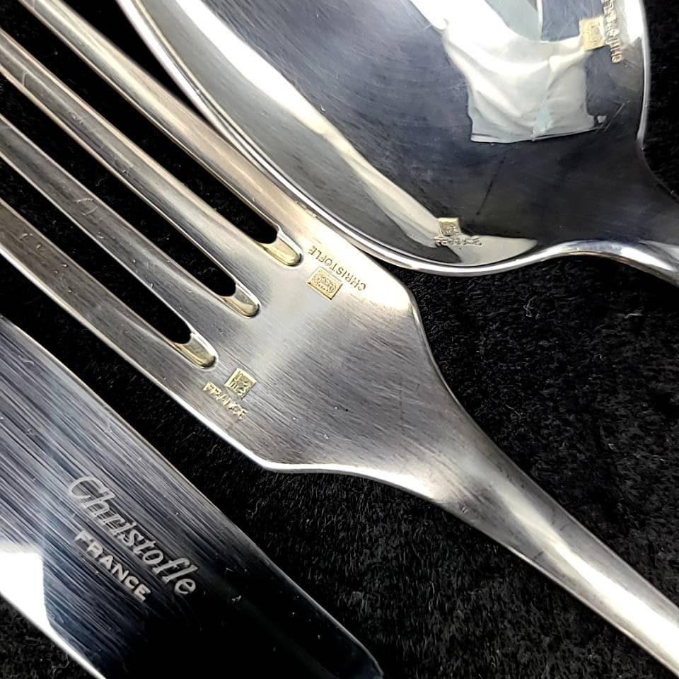 △美品△クリストフル　アルビ　テーブルナイフ　フォーク　スプーン　箱つき