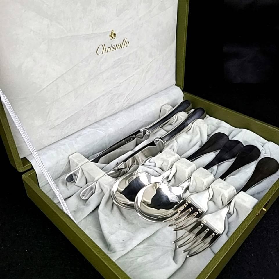△美品△クリストフル　アルビ　テーブルナイフ　フォーク　スプーン　箱つき