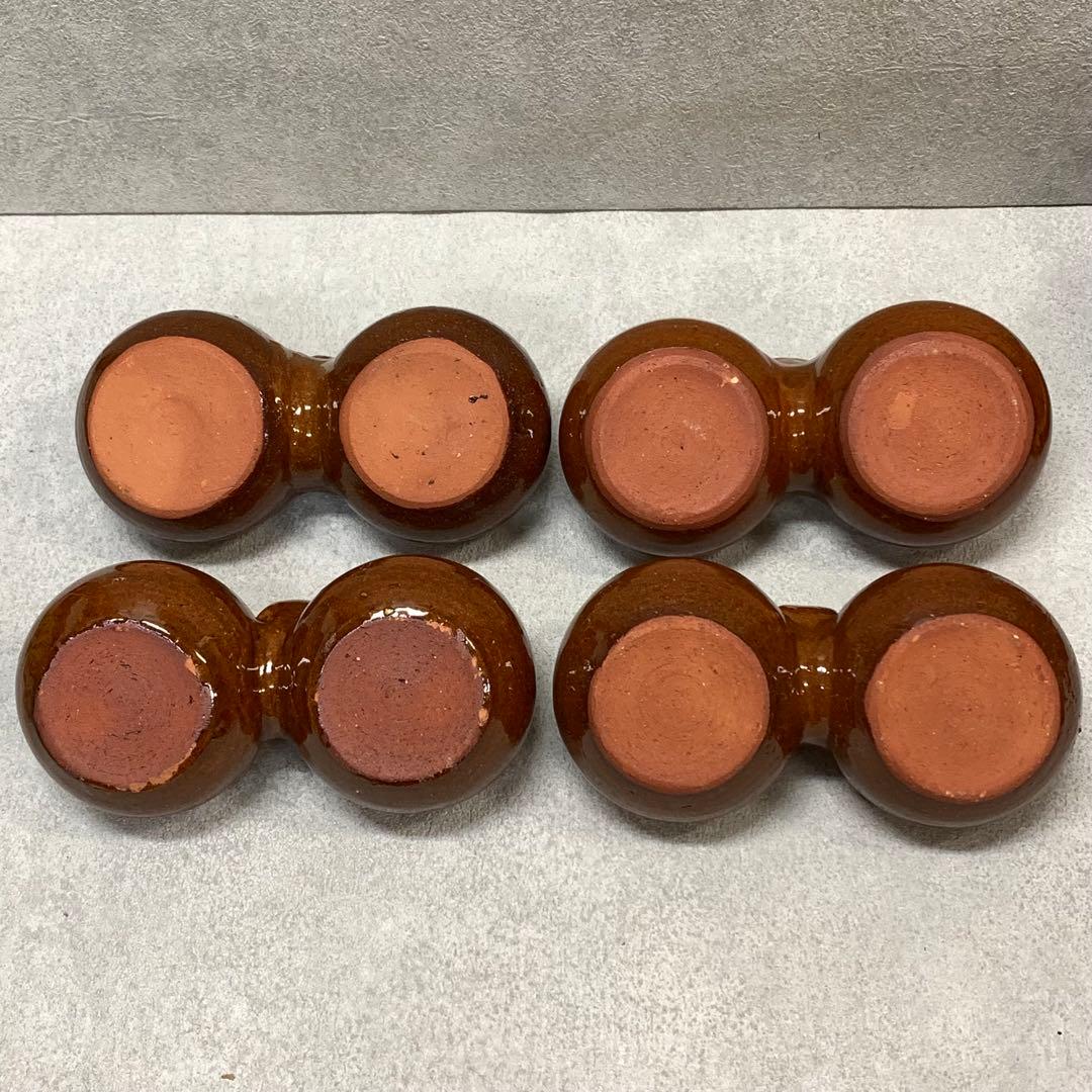 P 布志名焼 薬味入れ 4点 スリップウェア 小物入 民藝 レトロ インテリア