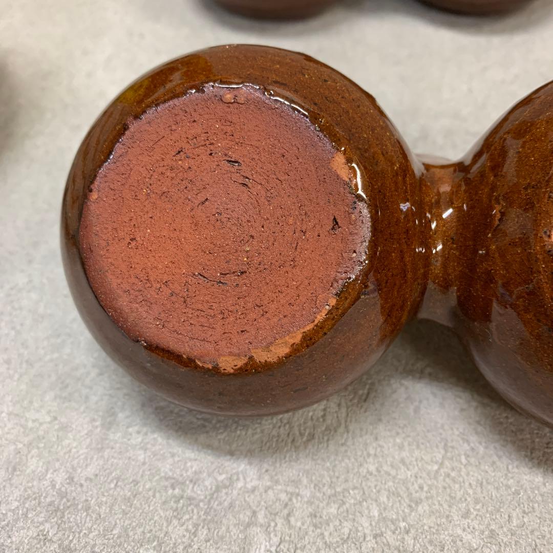 P 布志名焼 薬味入れ 4点 スリップウェア 小物入 民藝 レトロ インテリア