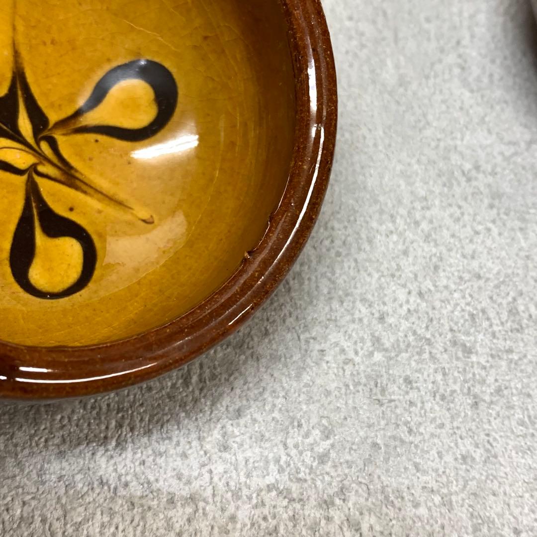 P 布志名焼 薬味入れ 4点 スリップウェア 小物入 民藝 レトロ インテリア