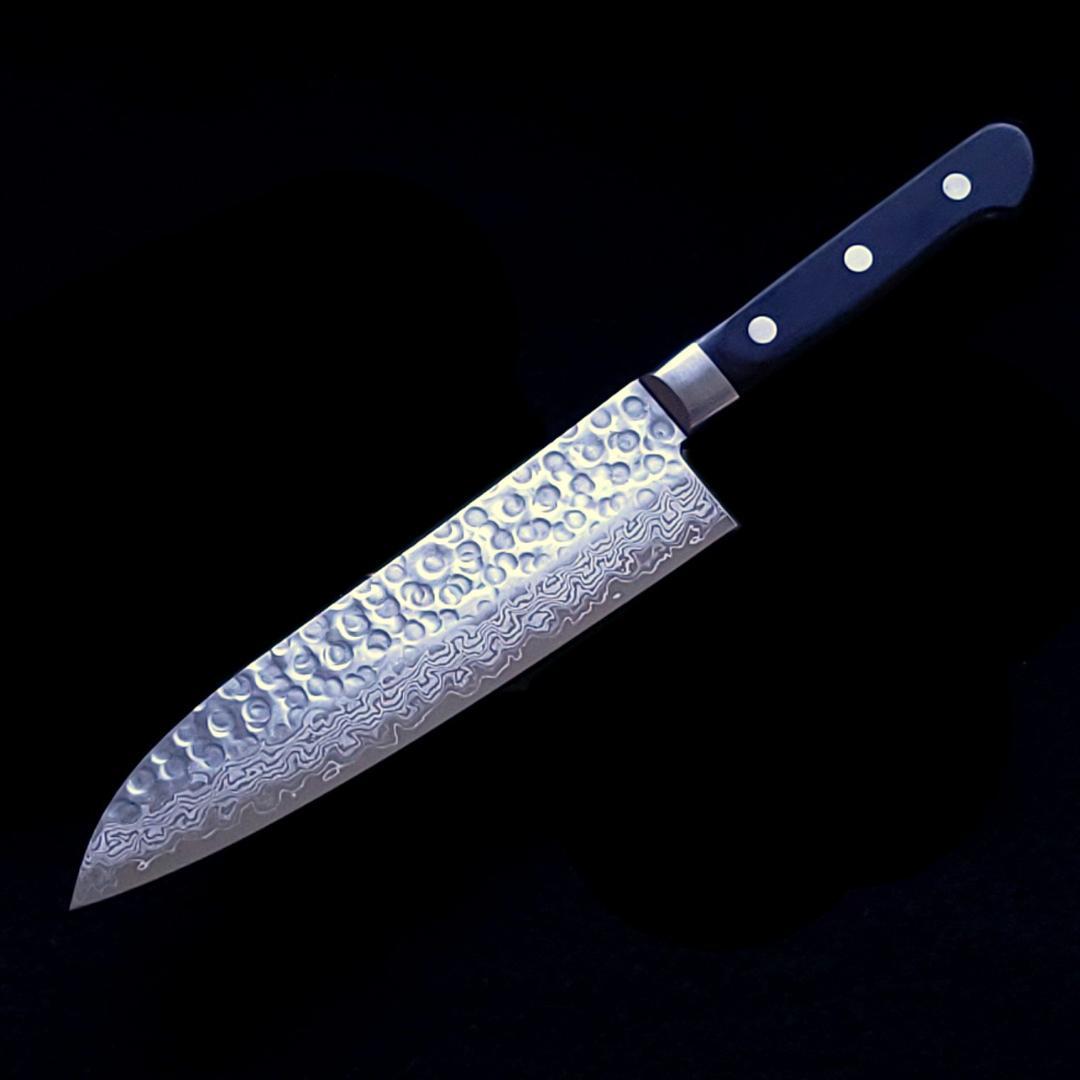 み*ん様 日本製 VG10 ダマスカス 三徳包丁185mm 黒柄 G1756E