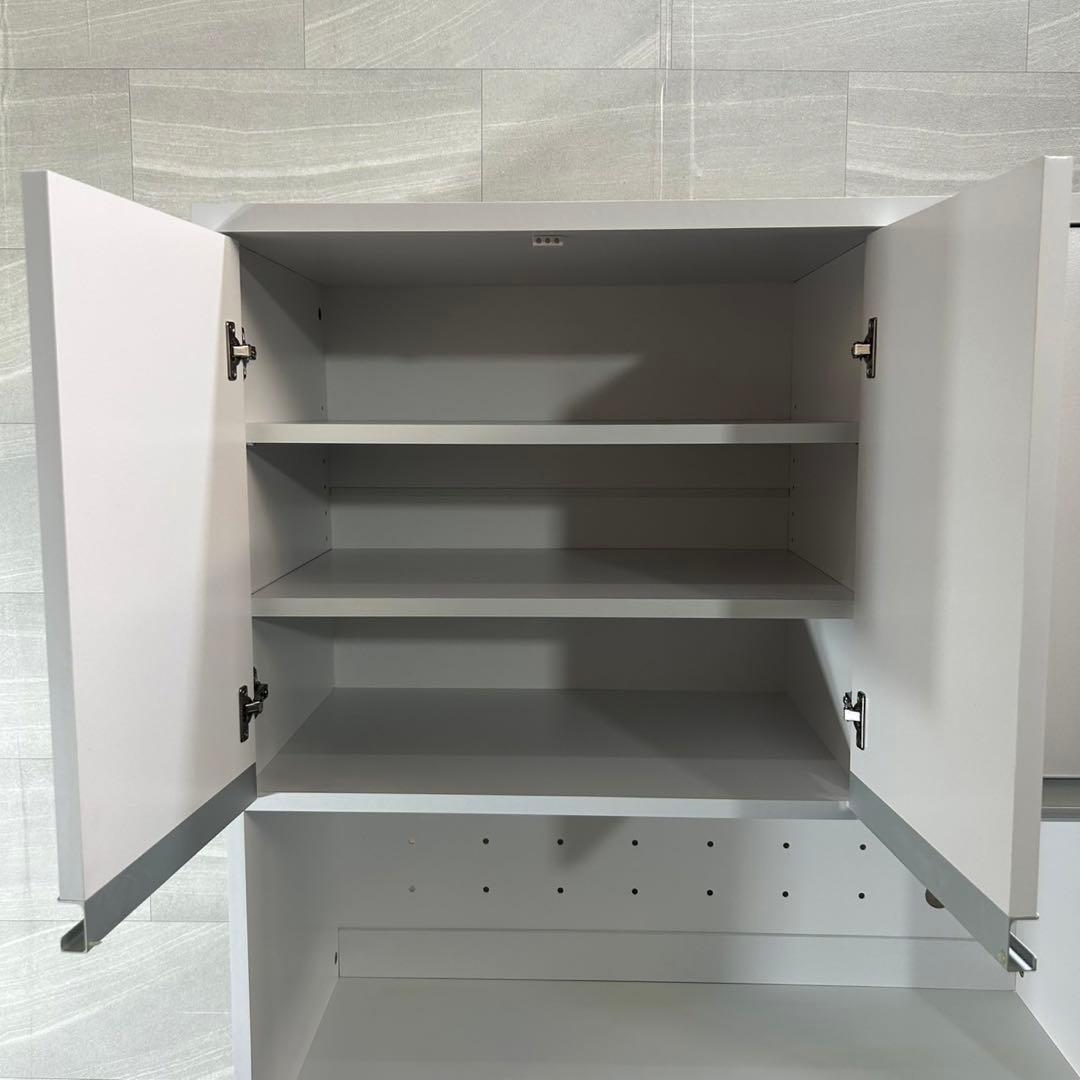 LOWYA 食器棚 幅90cm キッチンボード 高機能 レンジ台 d4468