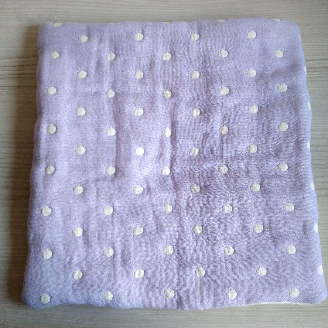 ぶどうドット パンダ　fuwara ハンカチ タオル 12重ガーゼ パッチワーク