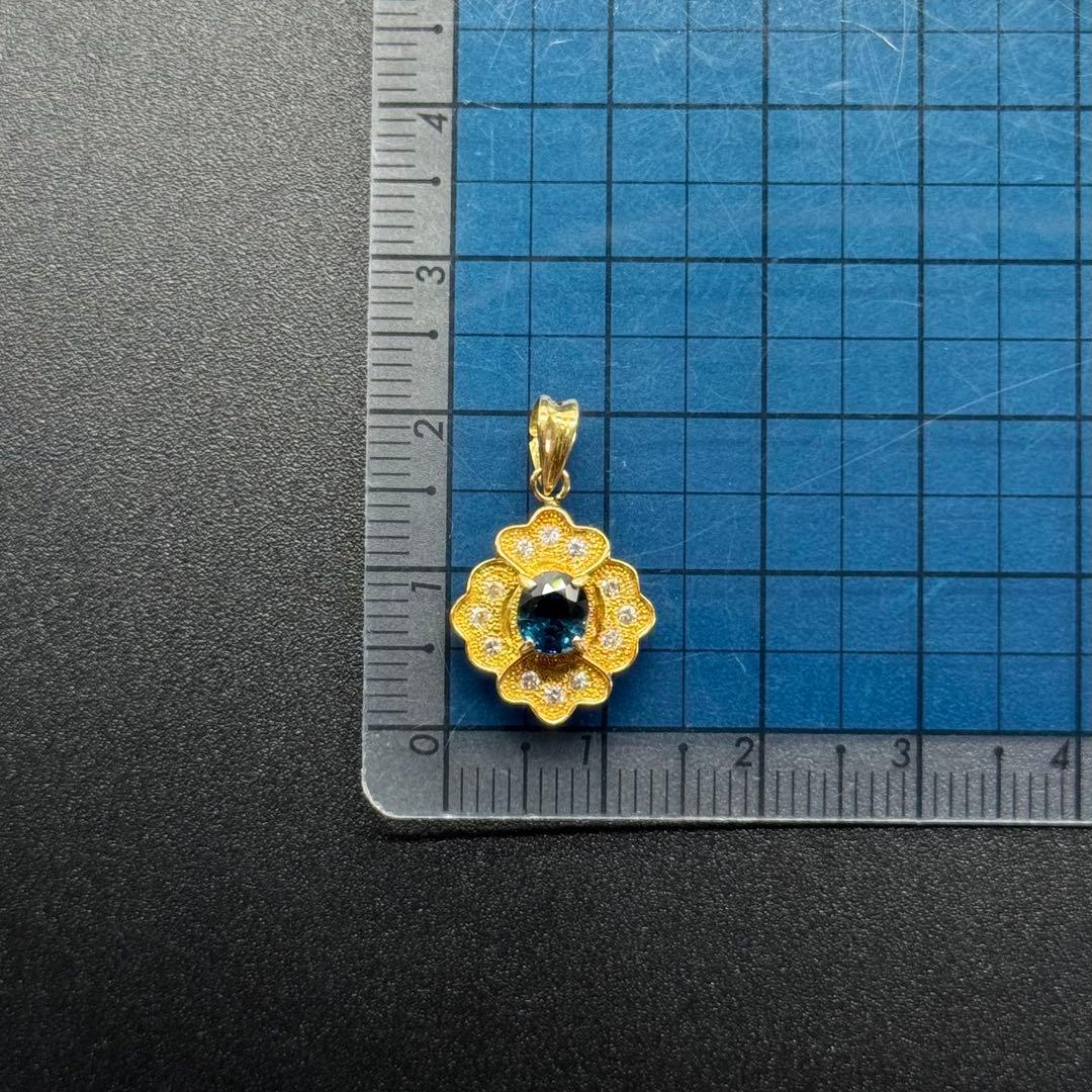 K18 サファイア ダイヤモンドペンダントトップ