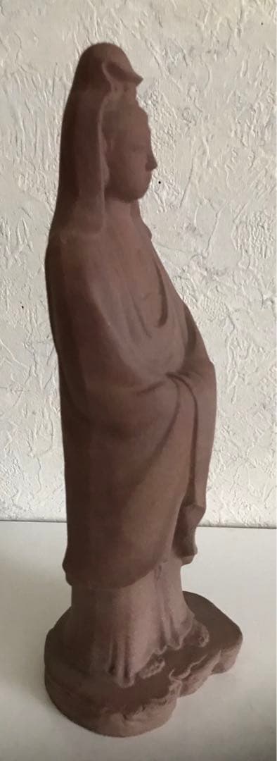 陶器　仏像　観音菩薩像　刻印有り　作者あり