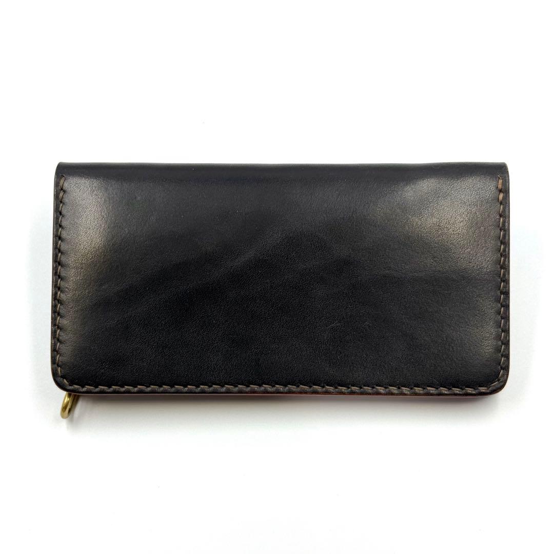 トラッカーウォレット(ブラック)サドルレザー　タロンジッパー　ヴィンテージタイプ