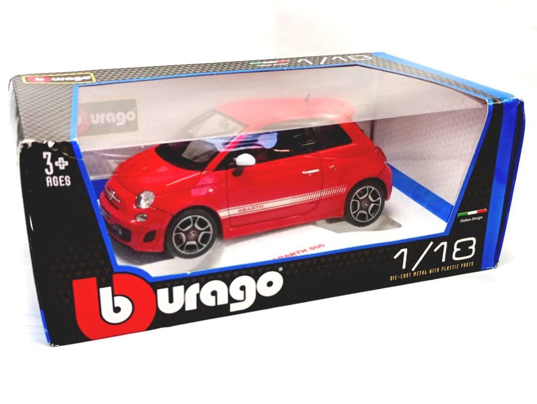 ブラーゴ 1/18 アバルト 500 (レッド)