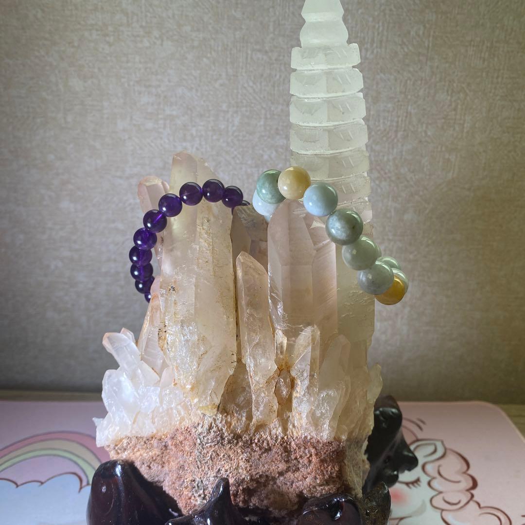 純天然無酸ブラジル産巨大白い 水晶クラスター（幸运水晶文昌塔）