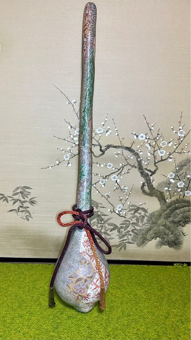 着物の絵付け師/逸品/ひょうたん/瓢箪/オブジェ/縁起物/組紐付き