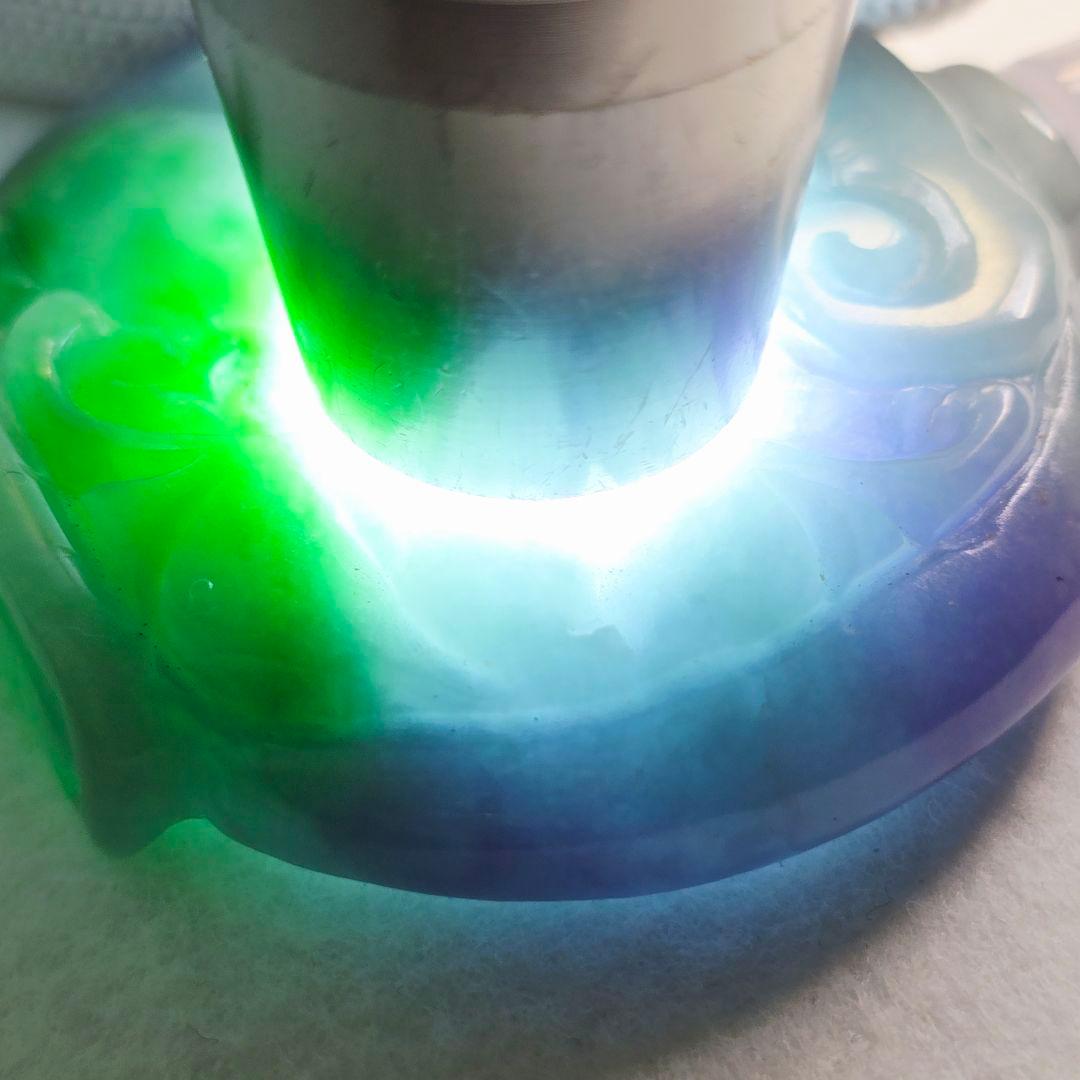 収集品 石器 古翡翠 両面 手彫 福禄如意紋 鼻煙壺 薬瓶 超美品