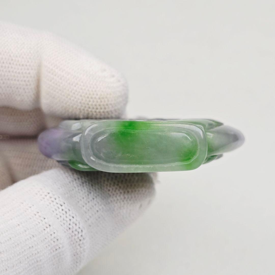 収集品 石器 古翡翠 両面 手彫 福禄如意紋 鼻煙壺 薬瓶 超美品