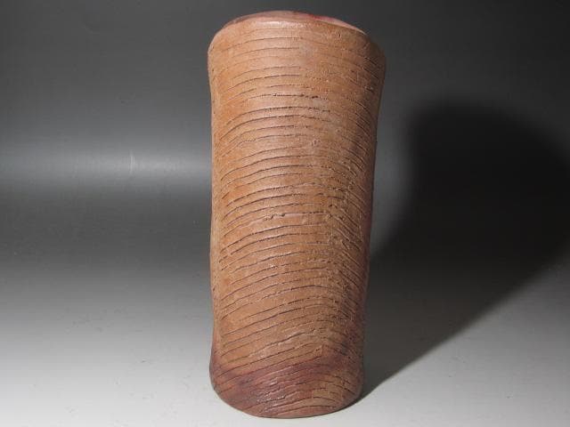 【セール】★　北大路魯山人　備前クシメ花入　味わい深い一品★x326