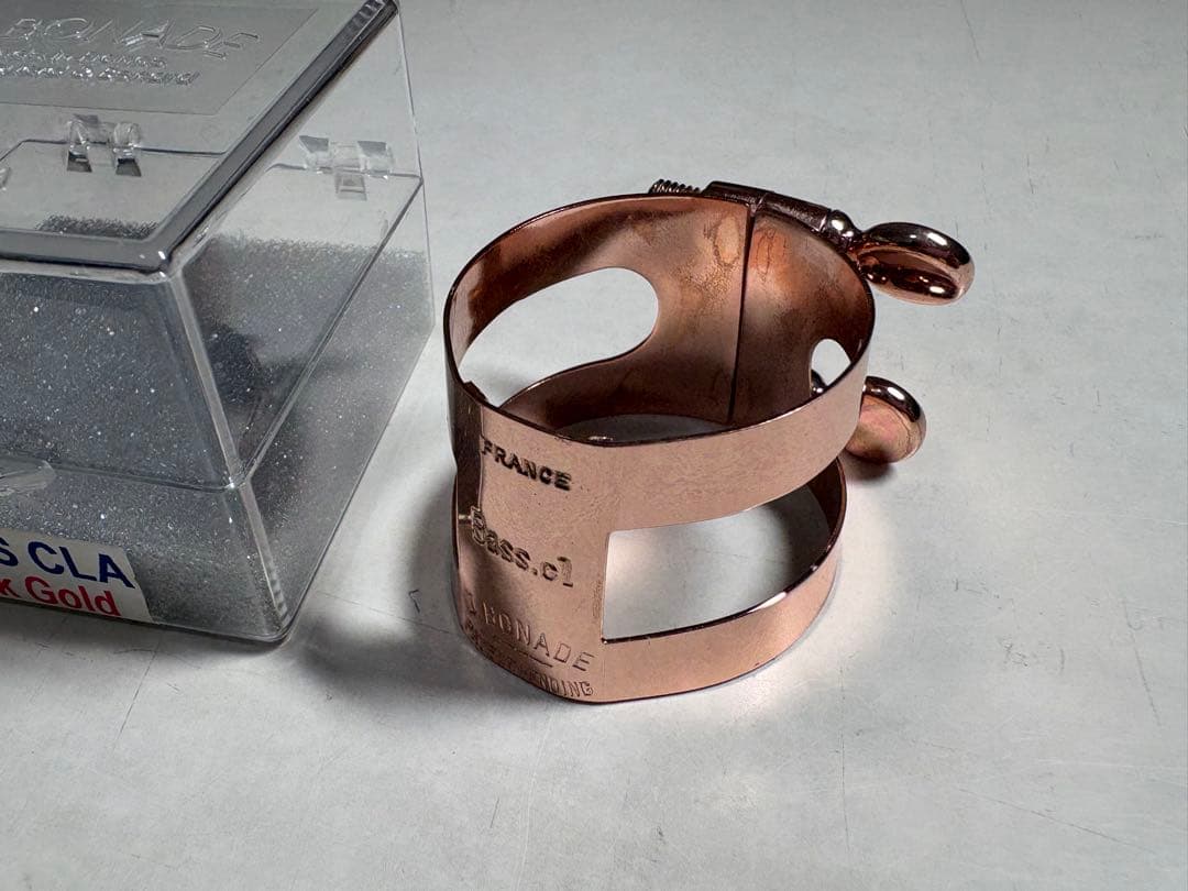 ボナード バスクラリネット リガチャー 逆締め ピンクゴールド