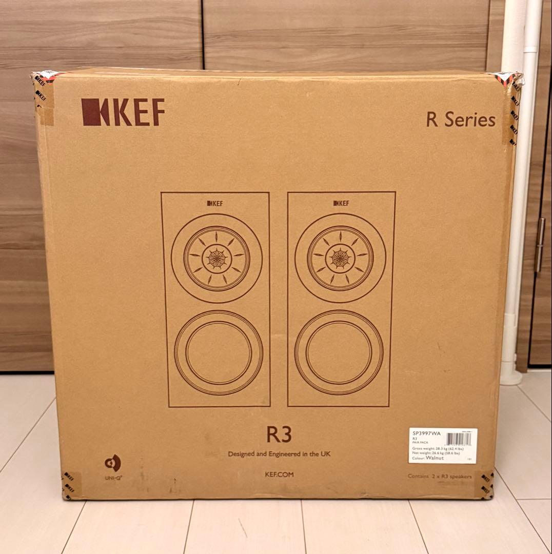 KEF R3  ウォールナット ブックシェルフスピーカー 元箱付