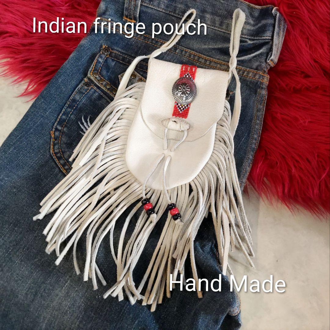 Indianフリンジポーチ 90‘ Hand Made 新品