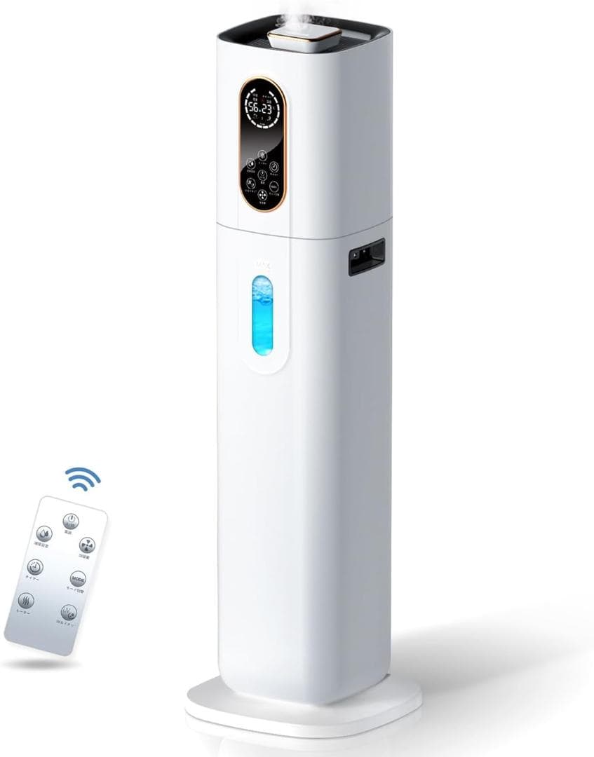 加湿器 大容量 ハイブリッド式 9L 加熱式加湿器 タワー型 (ホワイト)