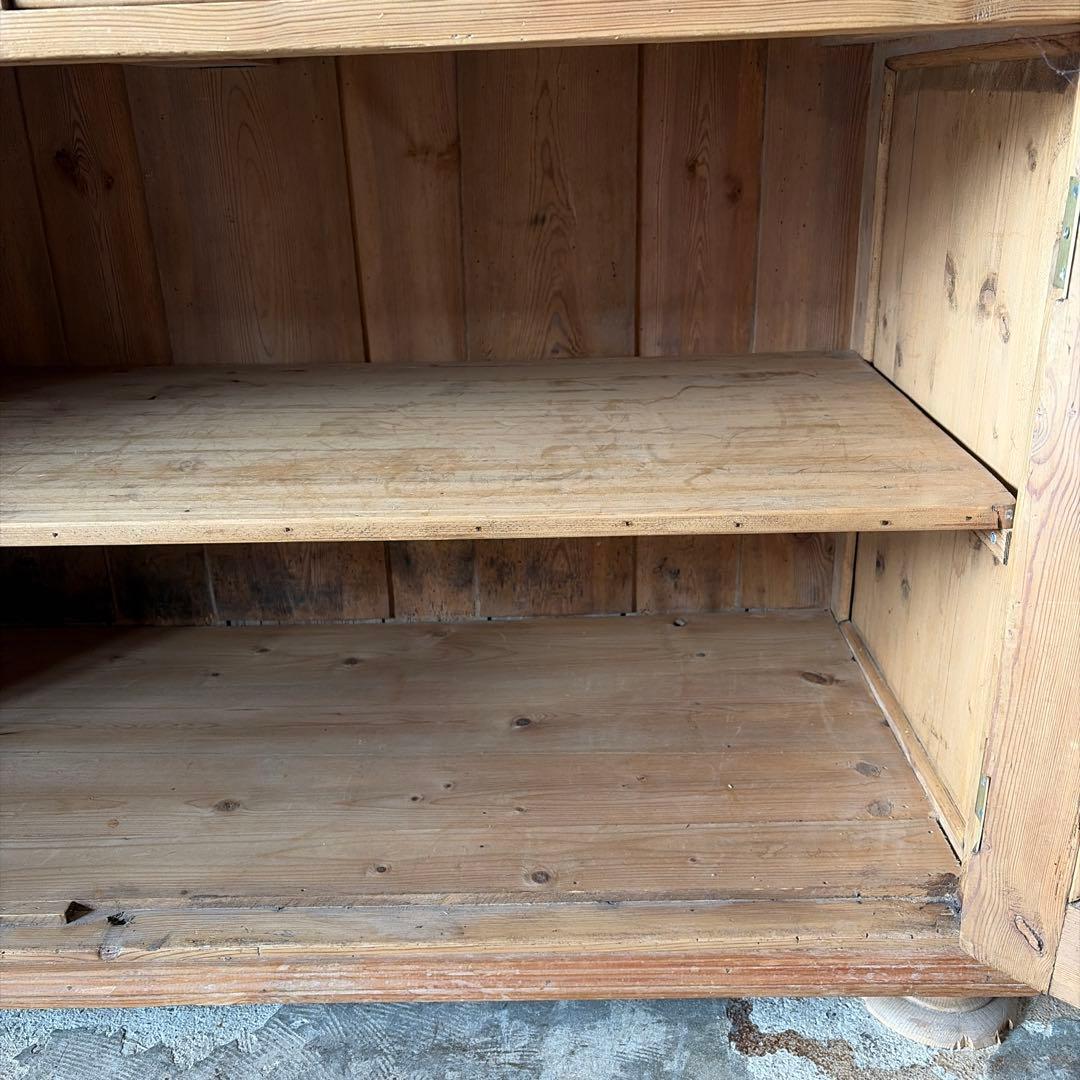 ビンテージ ガラス収納食器棚 キャビネット　ショーケース