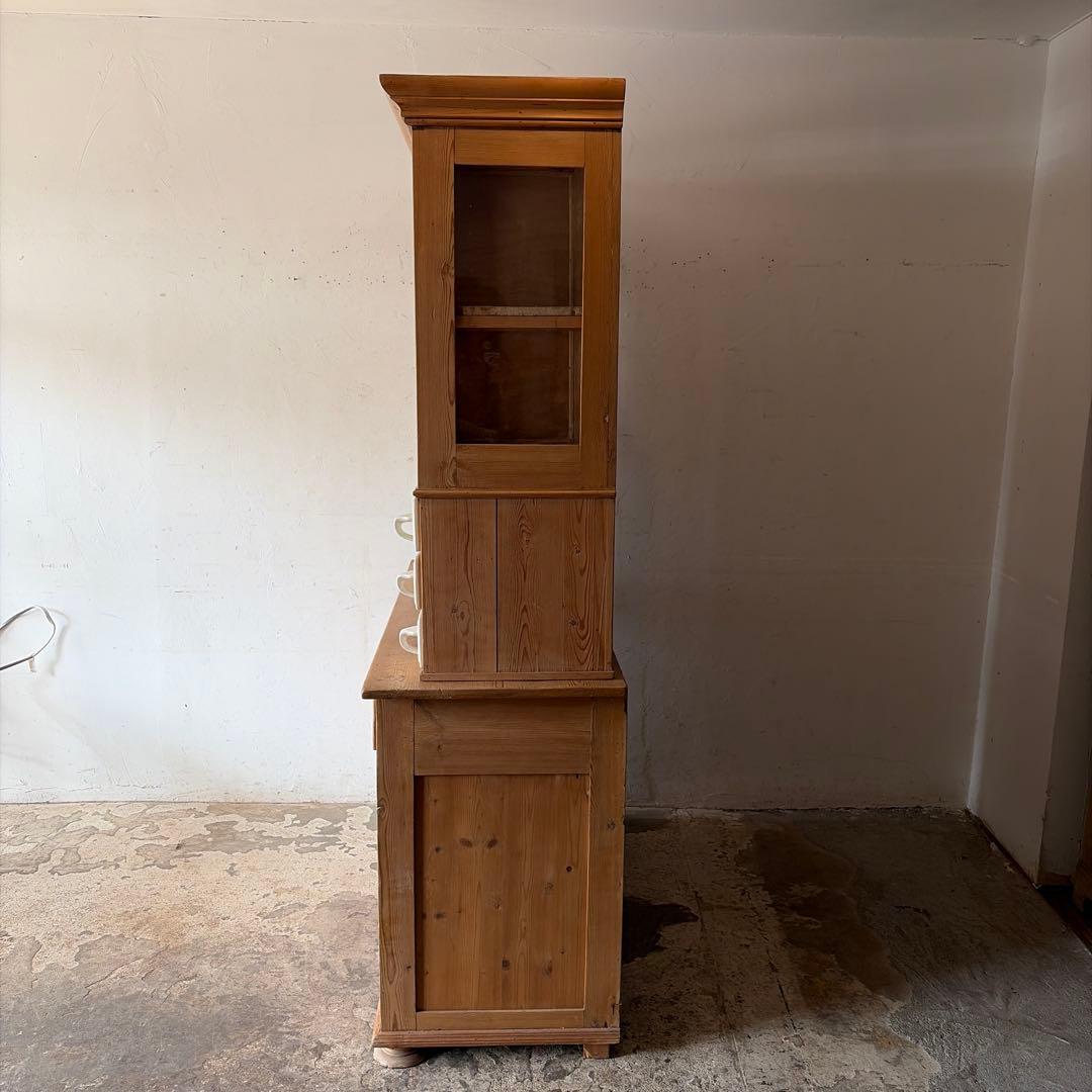 ビンテージ ガラス収納食器棚 キャビネット　ショーケース