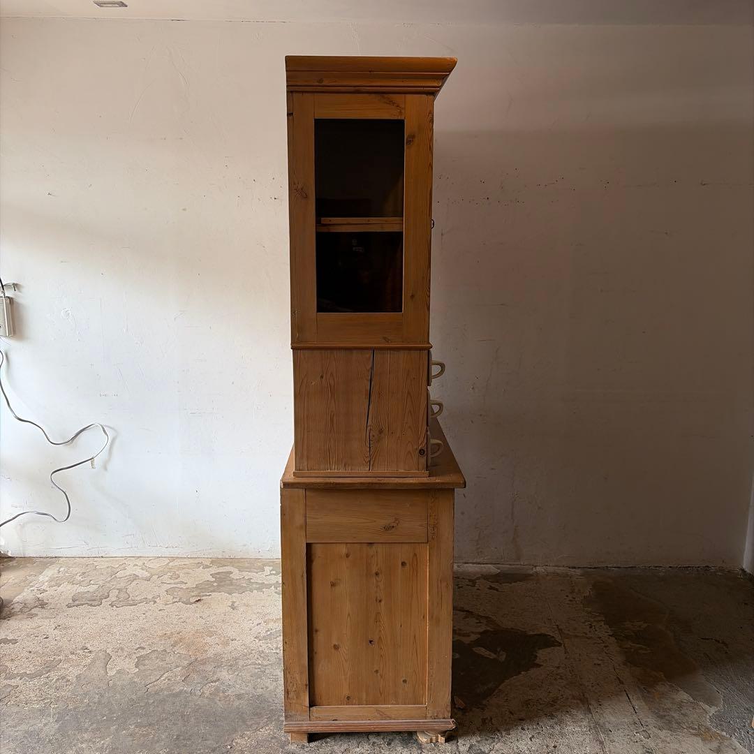 ビンテージ ガラス収納食器棚 キャビネット　ショーケース