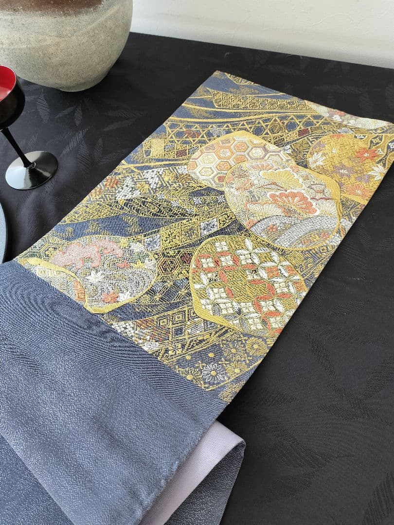 A467★新品‼️お祝い‼️袋帯テーブルランナー2m14cm