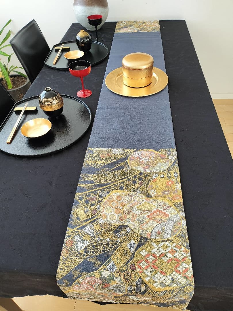 A467★新品‼️お祝い‼️袋帯テーブルランナー2m14cm