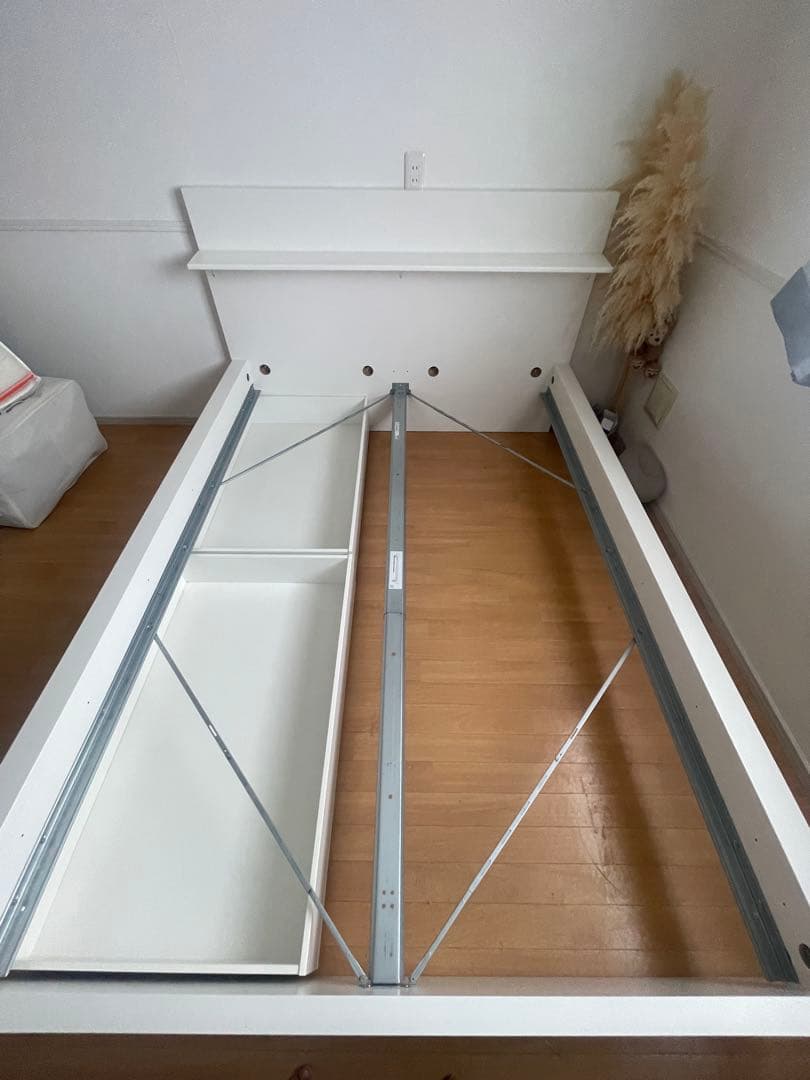 イケヤ　ベッドフレームダブル　MALM /ホワイト　説明書付