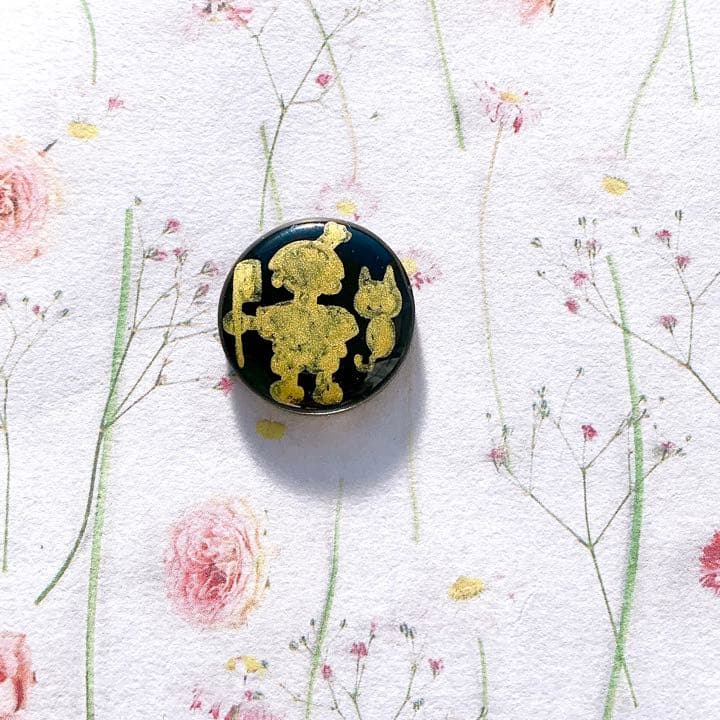 ★新作　限定1点★  手書き　ヘアゴム　ブローチ　レジン