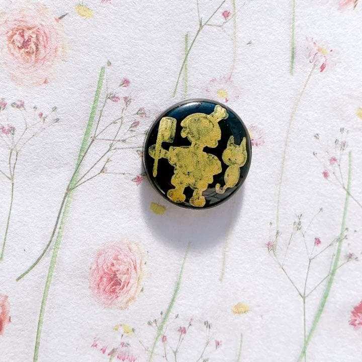 ★新作　限定1点★  手書き　ヘアゴム　ブローチ　レジン