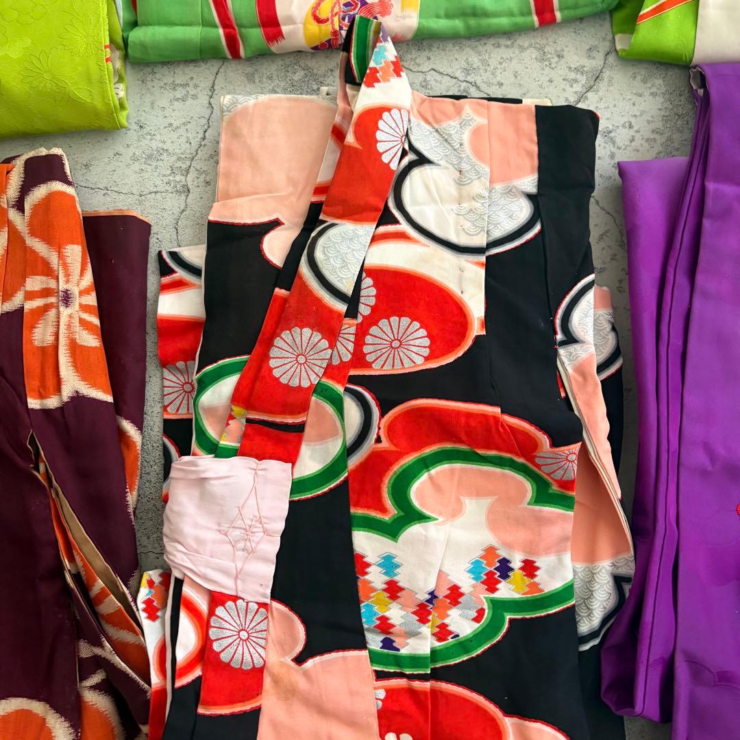 アンティーク着物7枚と作り帯2点セットおまとめ