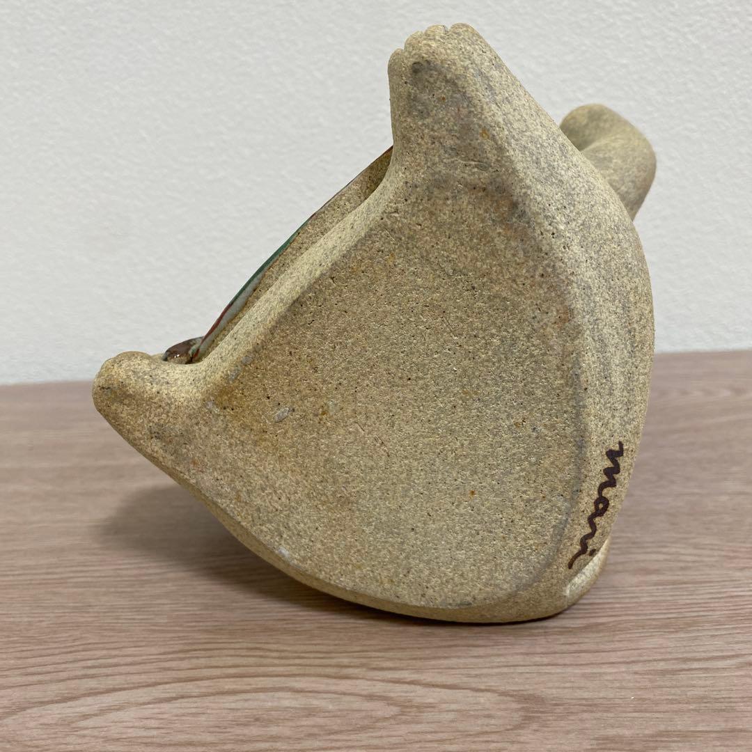 益子焼　加藤 麻里作 陶器　お雛様　猫　ネコ　22センチ