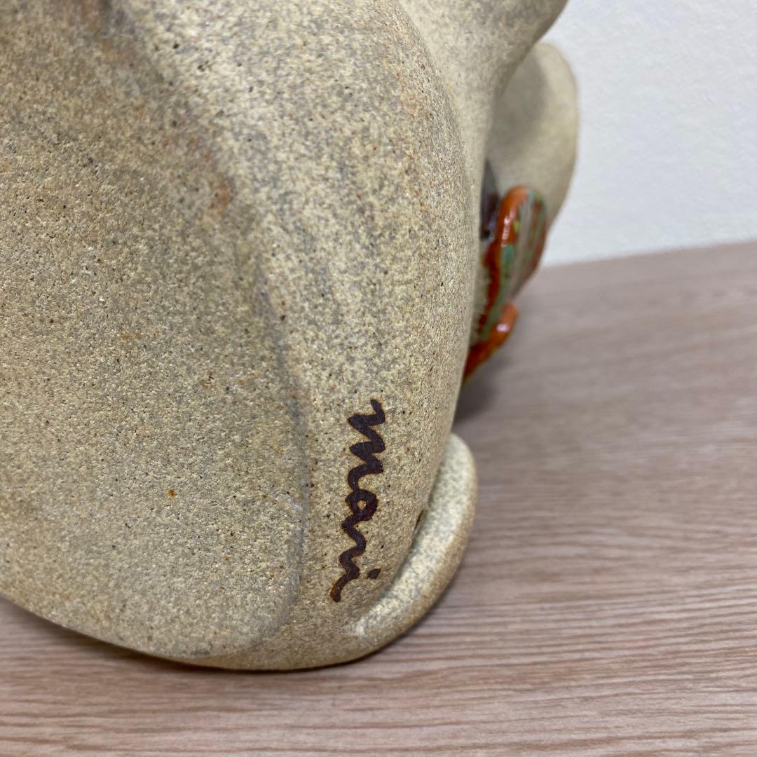 益子焼　加藤 麻里作 陶器　お雛様　猫　ネコ　22センチ