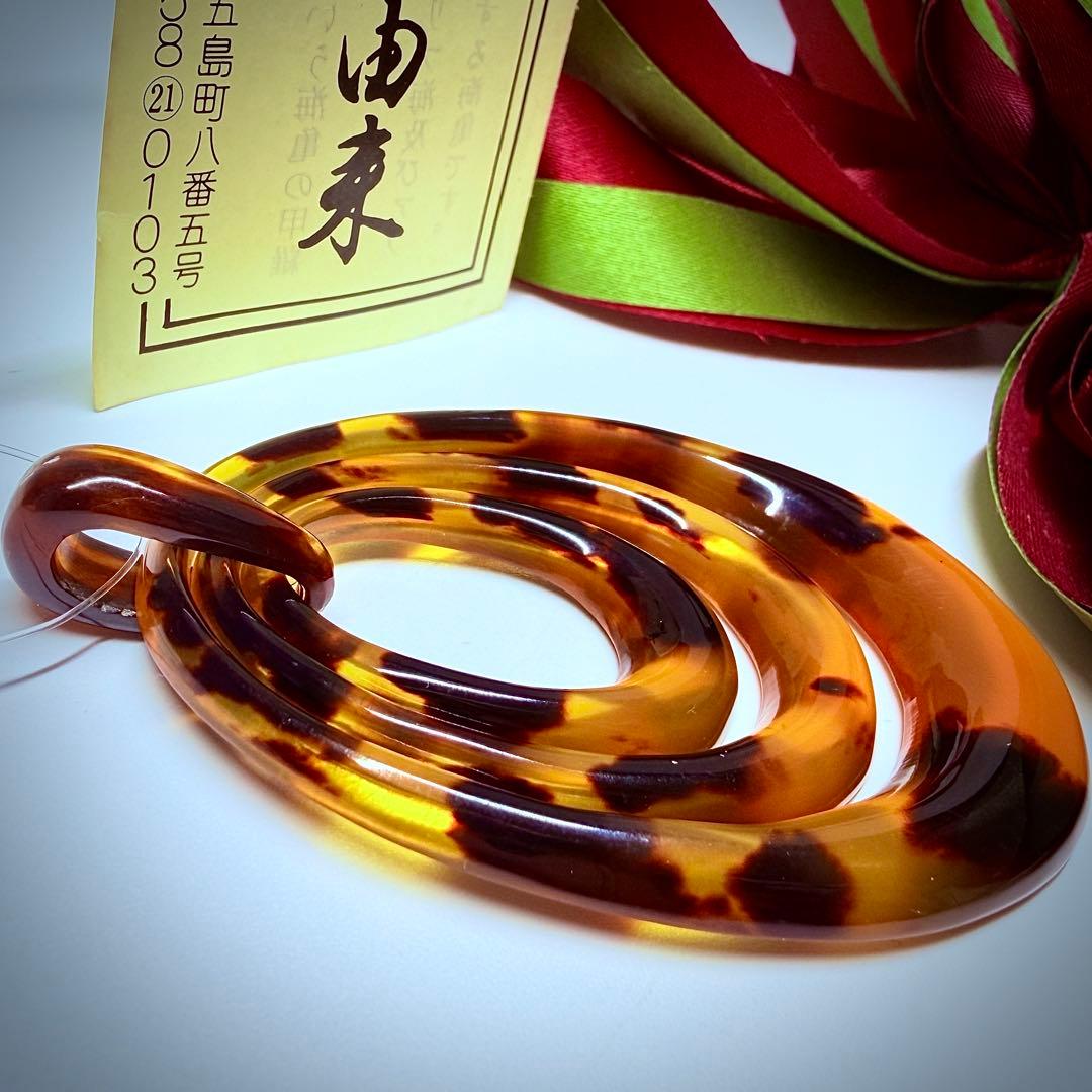 本鼈甲　べっ甲　花甲　大ぶり　約8.6g　ペンダントトップ