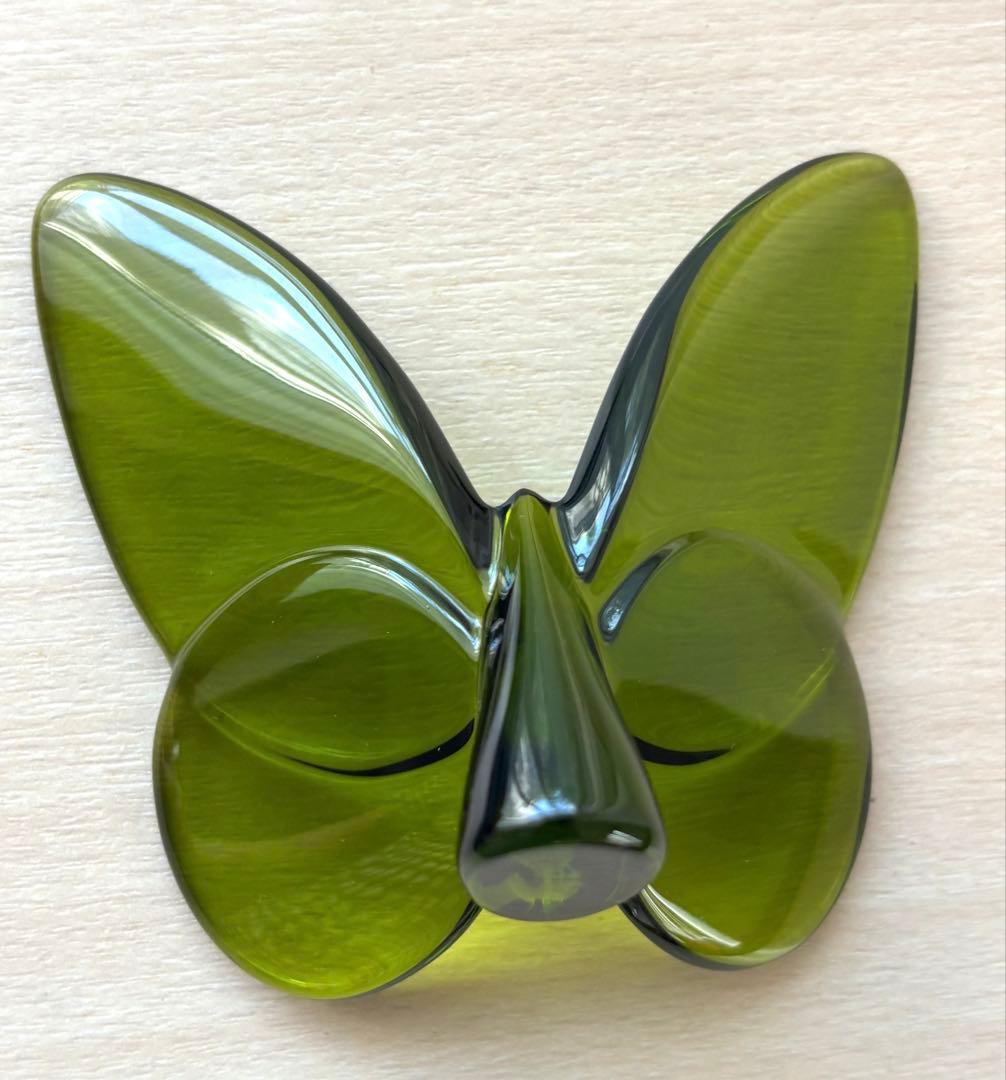Baccarat ラッキーバタフライ置物 グリーン